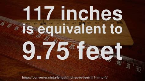 117m to feet|117 inches to feet symbol.